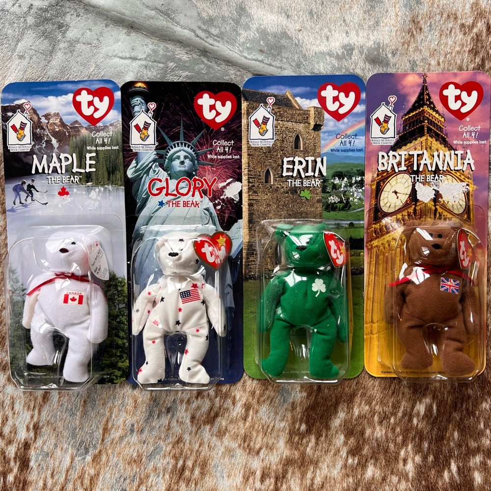 Ty Mc beanie babies toys, complete set of 4